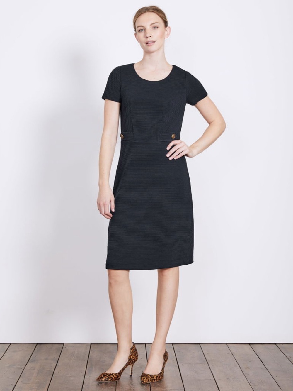 Boden Cordelia Ottoman Navy Blue Dress Size 12L - Picture 2 of 5